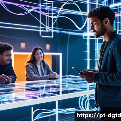 디지털 정체성과 개인의 권리 - **Digital Identity: The Connected Life**
    Prompt: A vibrant, dynamic image of a young adult (male...