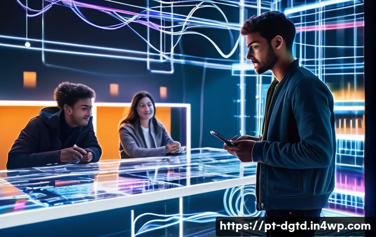 디지털 정체성과 개인의 권리 - **Digital Identity: The Connected Life**
    Prompt: A vibrant, dynamic image of a young adult (male...