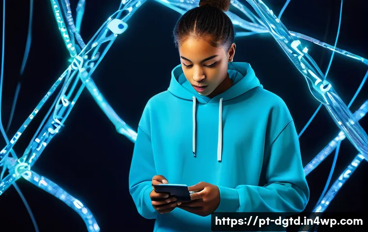 디지털 정체성 관리와 규제 환경 - **Prompt:** A diverse young adult, wearing modern, modest street clothing, thoughtfully navigates a ...