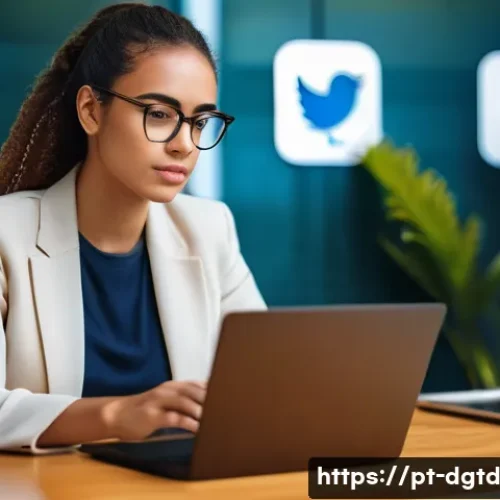 디지털 정체성 이해를 위한 기초 자료 - A professional young Brazilian woman sitting at a modern workspace with a laptop and smartphone, tho...