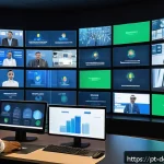 Home 21 디지털 정체성 관련 정책 변화 - A modern Brazilian digital security control room with diverse professionals monitoring biometric aut...