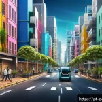 Home 20 미래의 디지털 정체성 패러다임 - A futuristic digital identity verification scene showing a diverse group of people using biometric a...